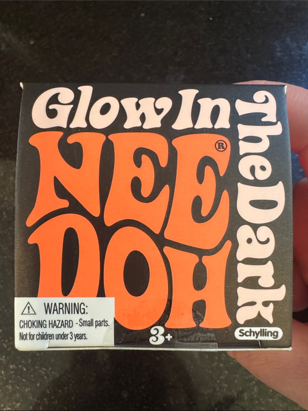 NIB NeeDoh Glow In The Dark Stress Ball - Orange